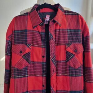 inCROWD Men's Medium Weight Red Plaid Flannel Lined Jacket (Size: XL)